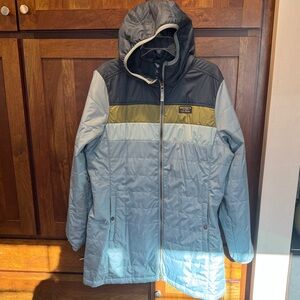L.L. Bean Mountain Class Puffer Coat Hooded Colorblock